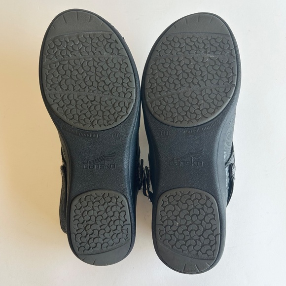 Dansko Black Grey Leather Clogs Sandals size EUR 40, US 9.5 - Picture 6 of 12